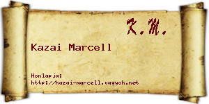 Kazai Marcell névjegykártya